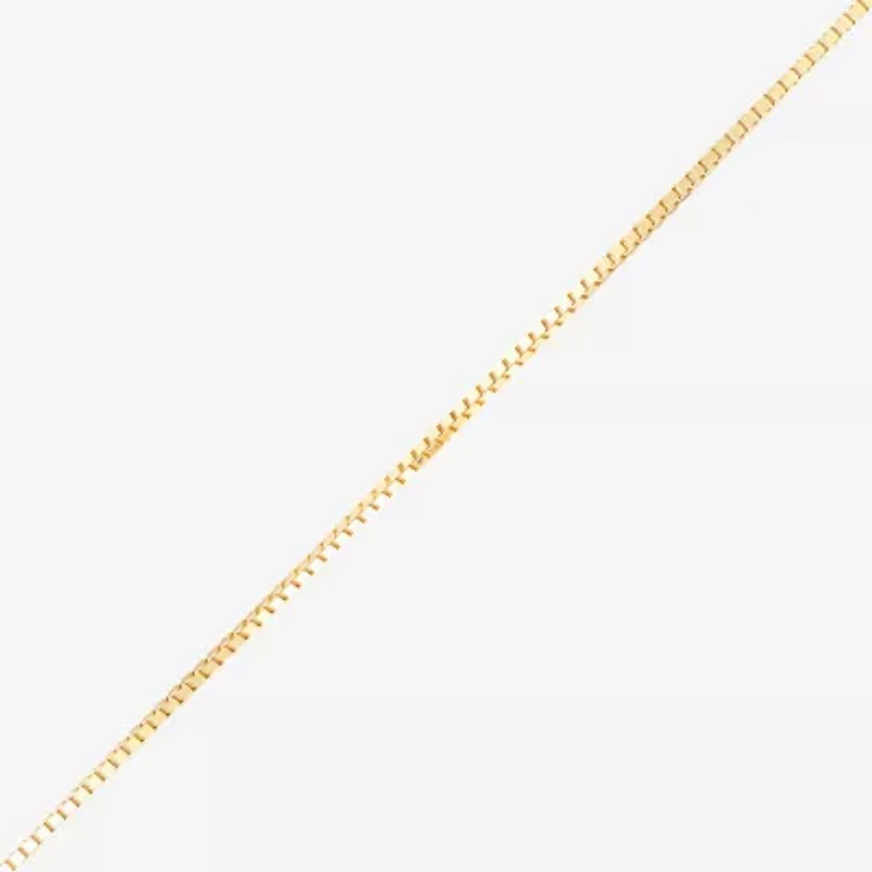 Womens 14K Gold 16 Inch Box Chain Necklace
