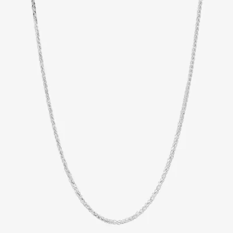 Womens 14K Gold 22 Inch Wheat Chain Necklace