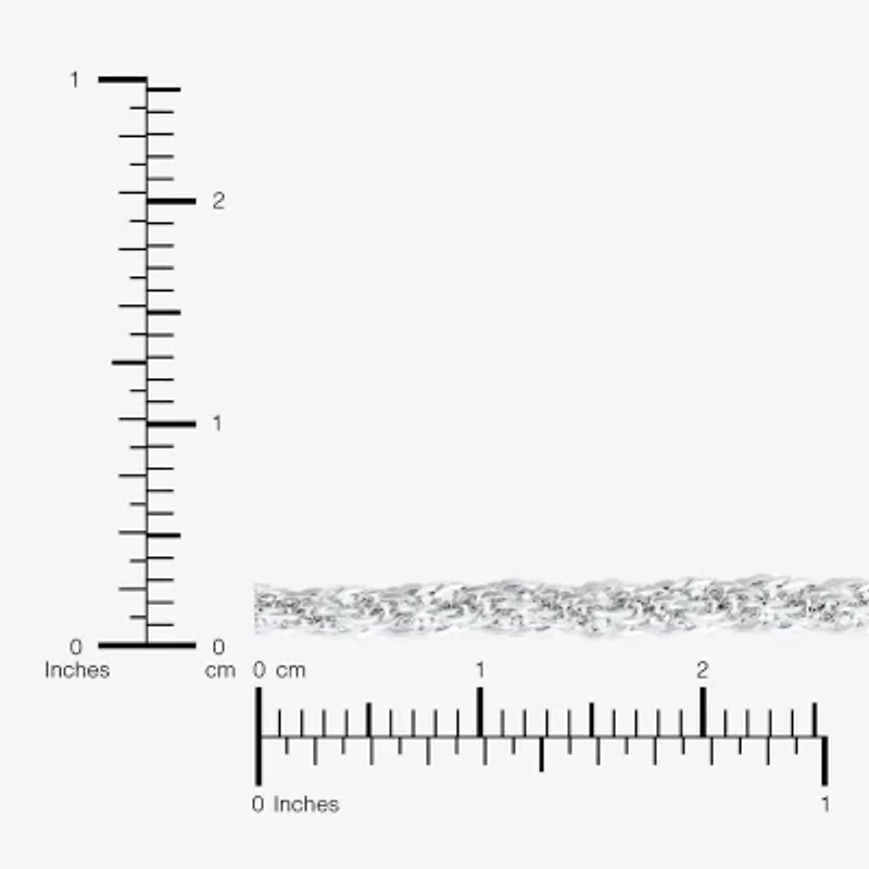 Womens 10K Gold Inch Rope Chain Necklace