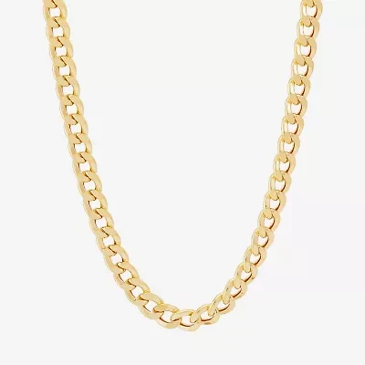 Womens 10K Gold 30 Inch Curb Chain Necklace