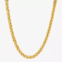 Womens 10K Gold 24 Inch Wheat Chain Necklace