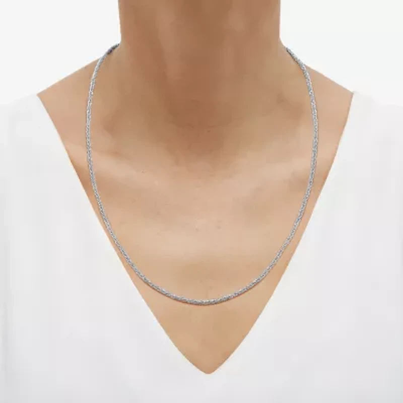 Womens 10K Gold Inch Rope Chain Necklace
