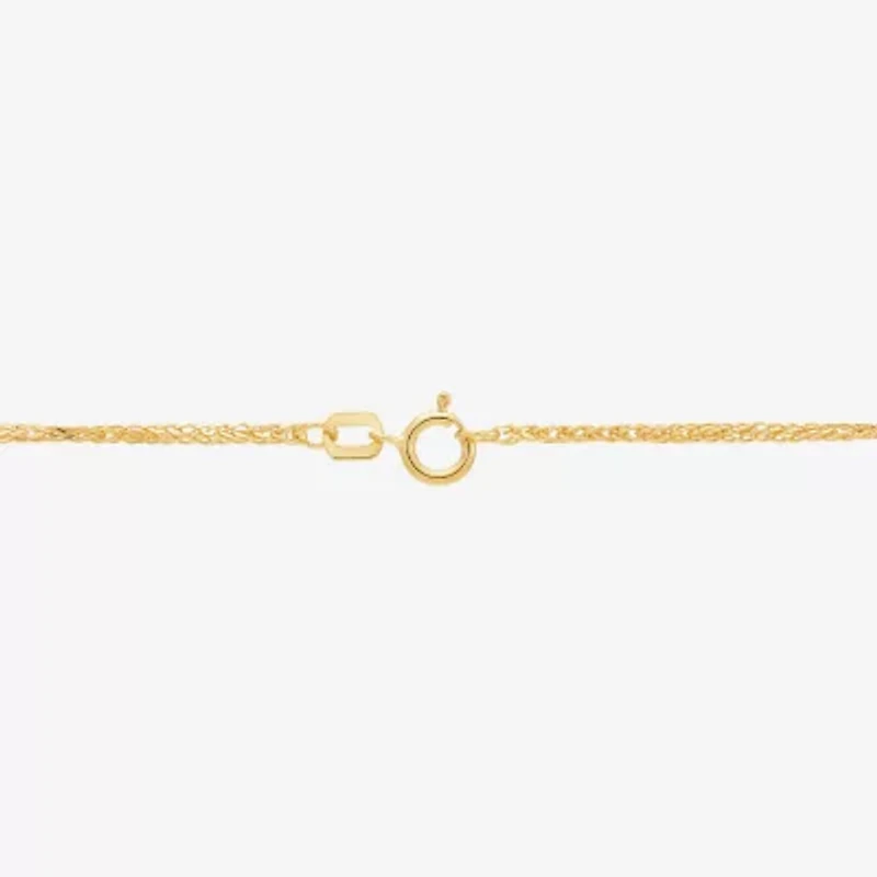 Womens 14K Gold 24 Inch Wheat Chain Necklace