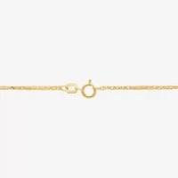 Womens 14K Gold 24 Inch Wheat Chain Necklace