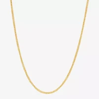 Womens 14K Gold 22 Inch Wheat Chain Necklace