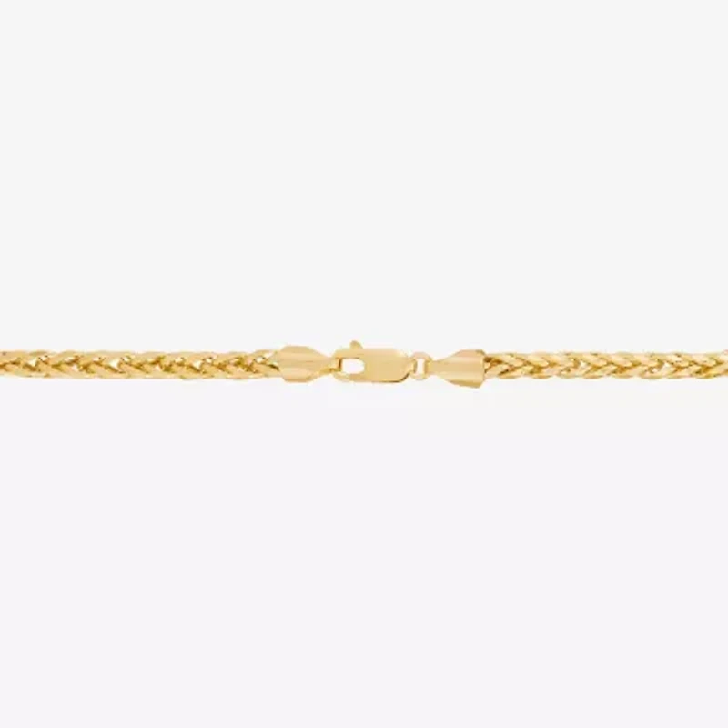 Womens 10K Gold 18 Inch Wheat Chain Necklace