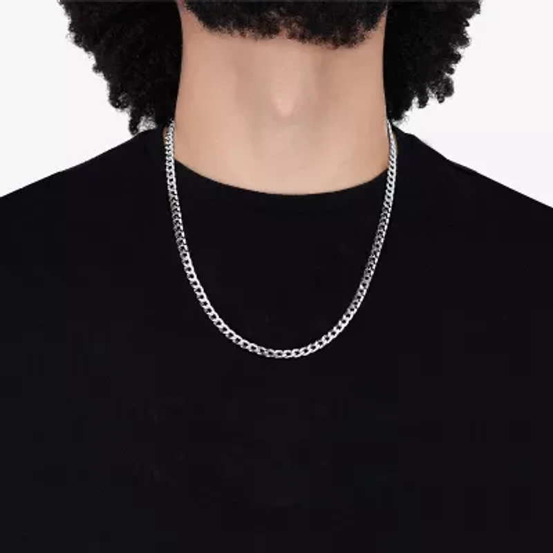 Womens 10K Gold 24 Inch Curb Chain Necklace