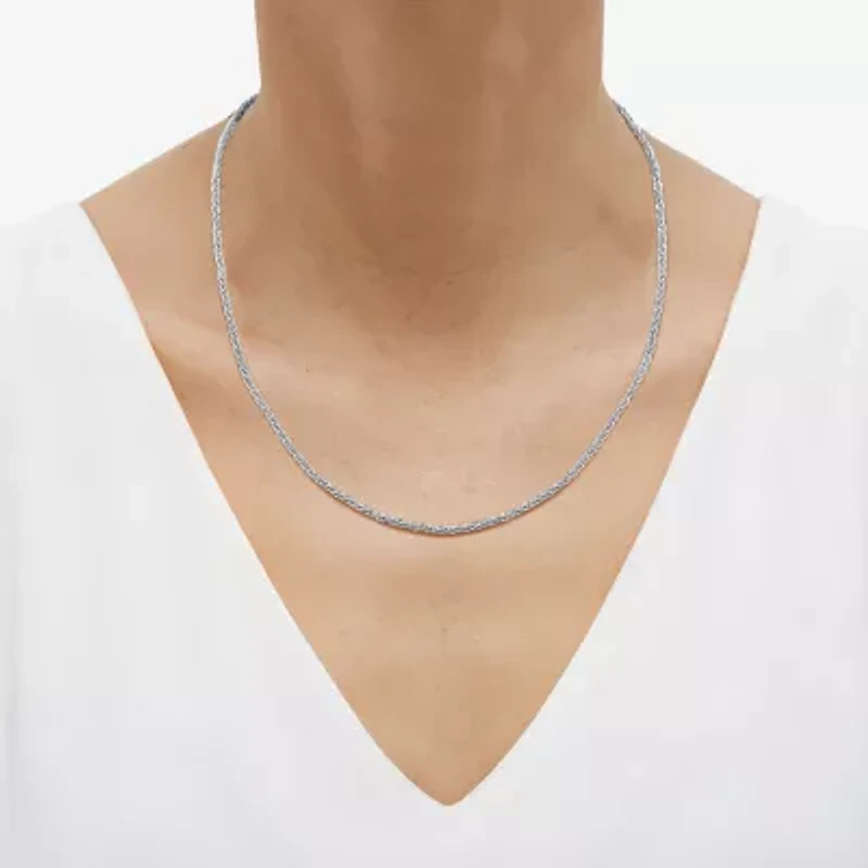 Womens 10K Gold Inch Rope Chain Necklace