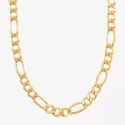 Womens 10K Gold 24 Inch Figaro Chain Necklace