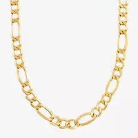 Womens 10K Gold 24 Inch Figaro Chain Necklace