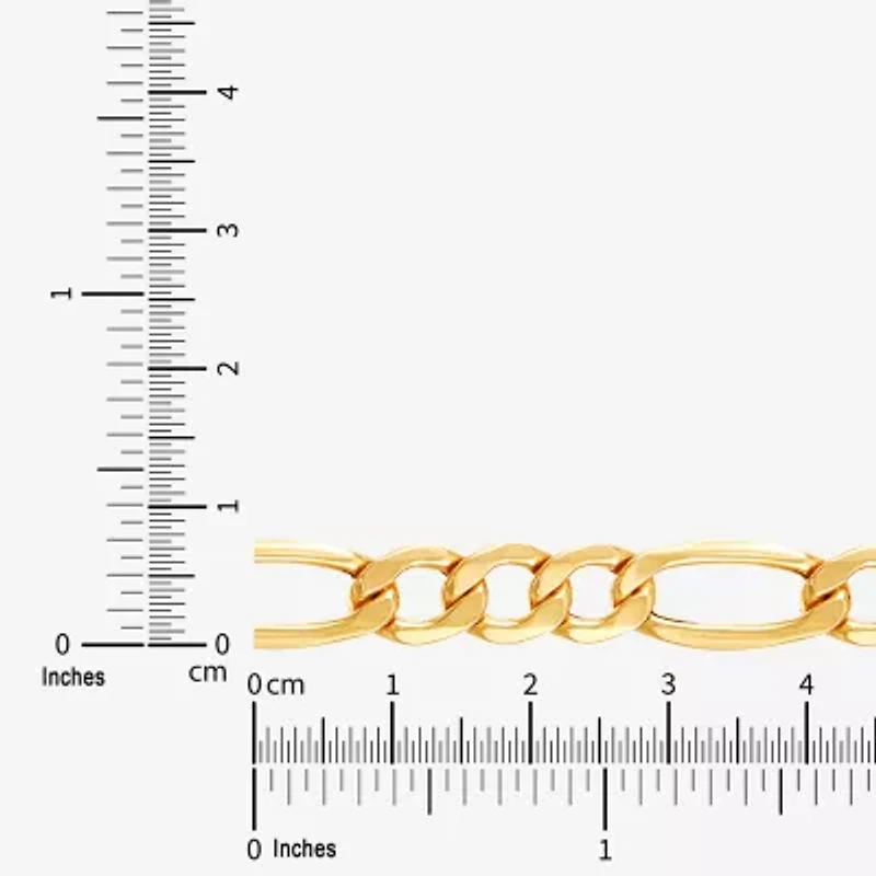 Womens 10K Gold 24 Inch Figaro Chain Necklace