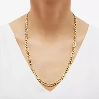 Womens 10K Gold 24 Inch Figaro Chain Necklace