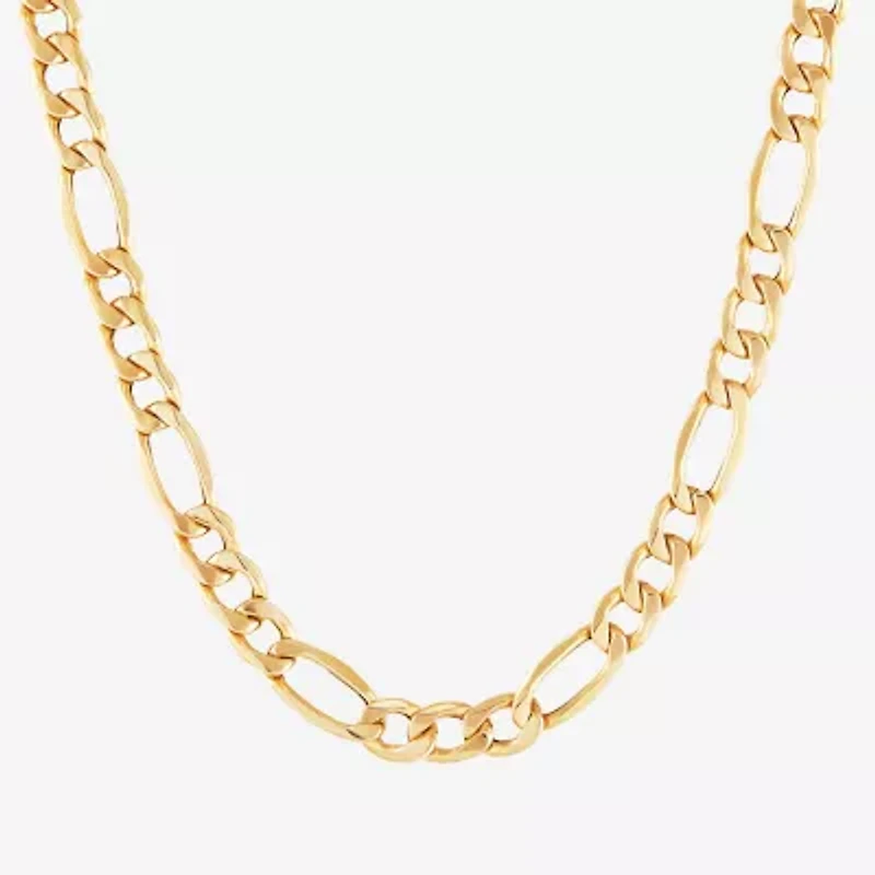 Womens 10K Gold 22 Inch Figaro Chain Necklace