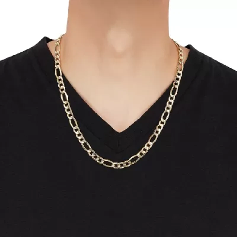 Womens 10K Gold 22 Inch Figaro Chain Necklace