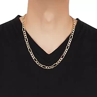 Womens 10K Gold 22 Inch Figaro Chain Necklace