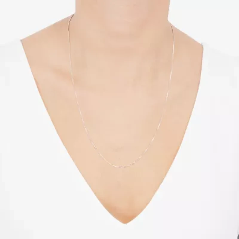 Womens 14K Gold Inch Box Chain Necklace