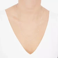 Womens 14K Gold Inch Box Chain Necklace