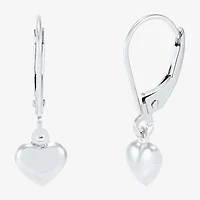Womens 14K Gold Heart Drop Earrings