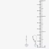 Womens 14K Gold Heart Drop Earrings