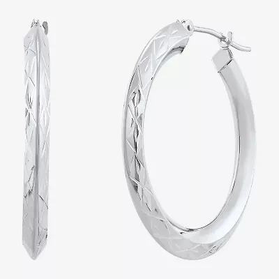 Womens 14K Gold 30mm Hoop Earrings