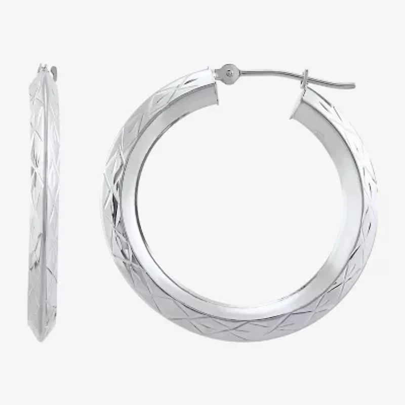 Womens 14K Gold 30mm Hoop Earrings