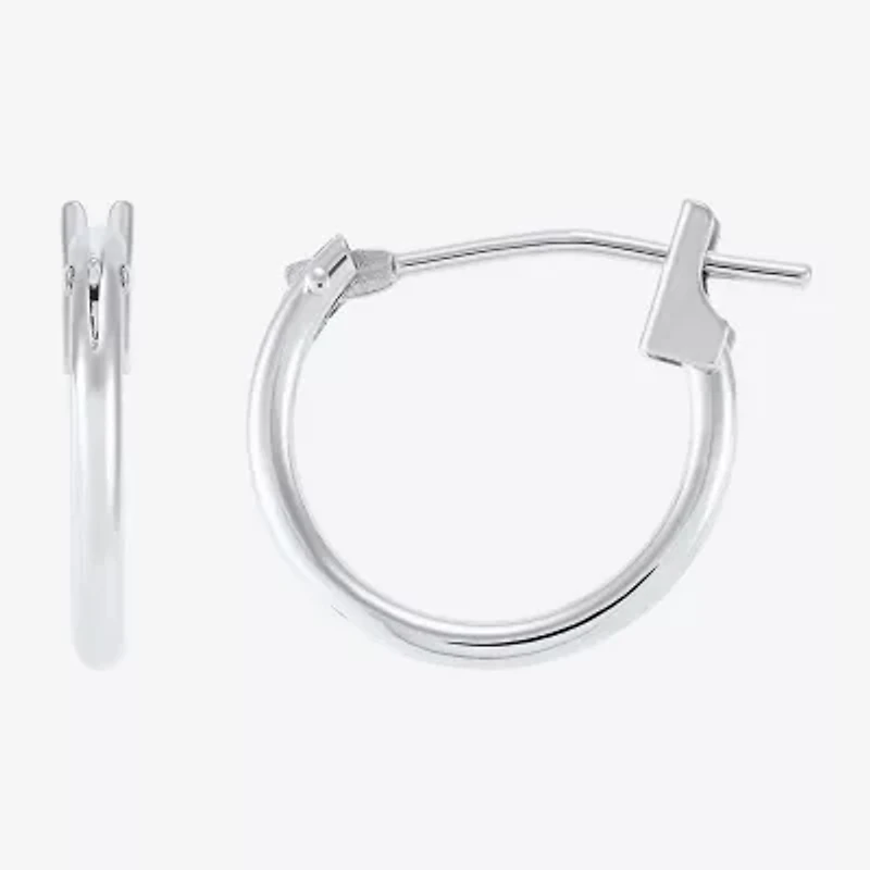 Womens 14K Gold 12mm Hoop Earrings