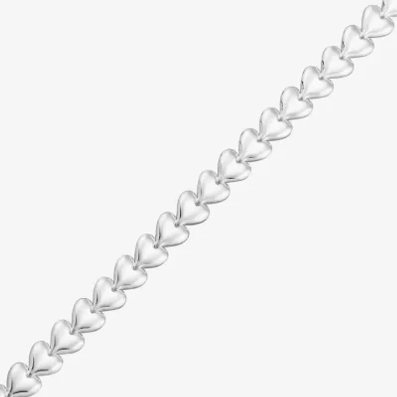 Made in Italy Womens Sterling Silver 9 Inch Stampato Chain Bracelet