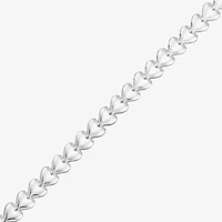 Made in Italy Womens Sterling Silver 9 Inch Stampato Chain Bracelet