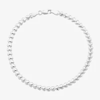 Made in Italy Womens Sterling Silver 9 Inch Stampato Chain Bracelet