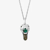 Harry Potter Womens Genuine Green Malachite 14K Gold Over Silver 16 Inch Pendant Necklace