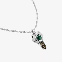 Harry Potter Womens Genuine Green Malachite 14K Gold Over Silver 16 Inch Pendant Necklace