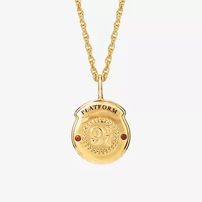 Harry Potter Womens Genuine Red Garnet 14K Gold Over Silver 18 Inch Pendant Necklace
