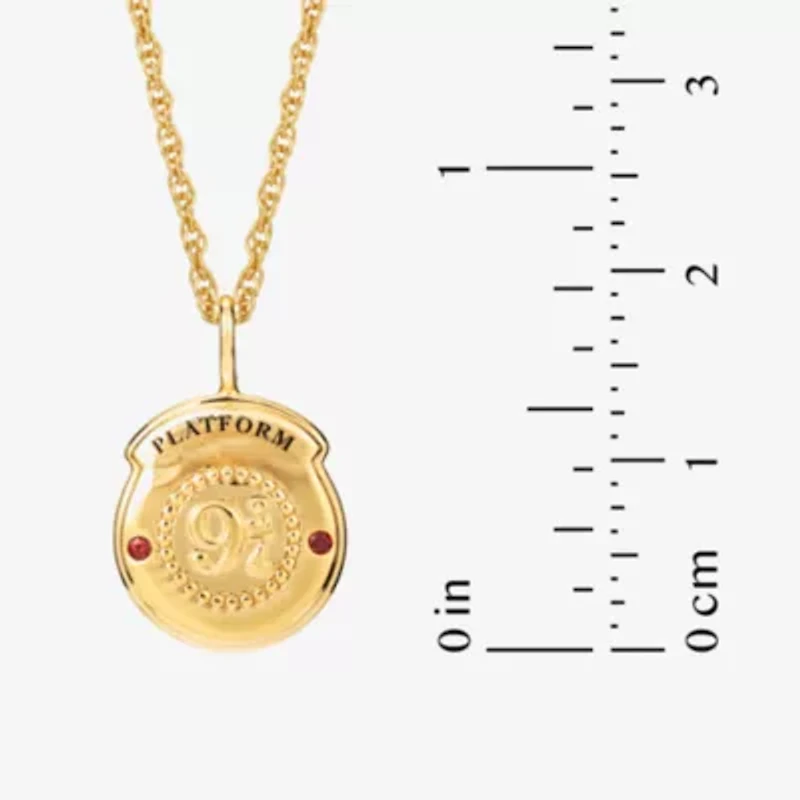 Harry Potter Womens Genuine Red Garnet 14K Gold Over Silver 18 Inch Pendant Necklace