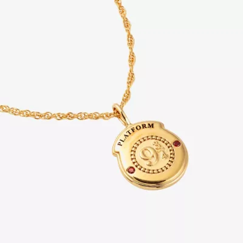 Harry Potter Womens Genuine Red Garnet 14K Gold Over Silver 18 Inch Pendant Necklace