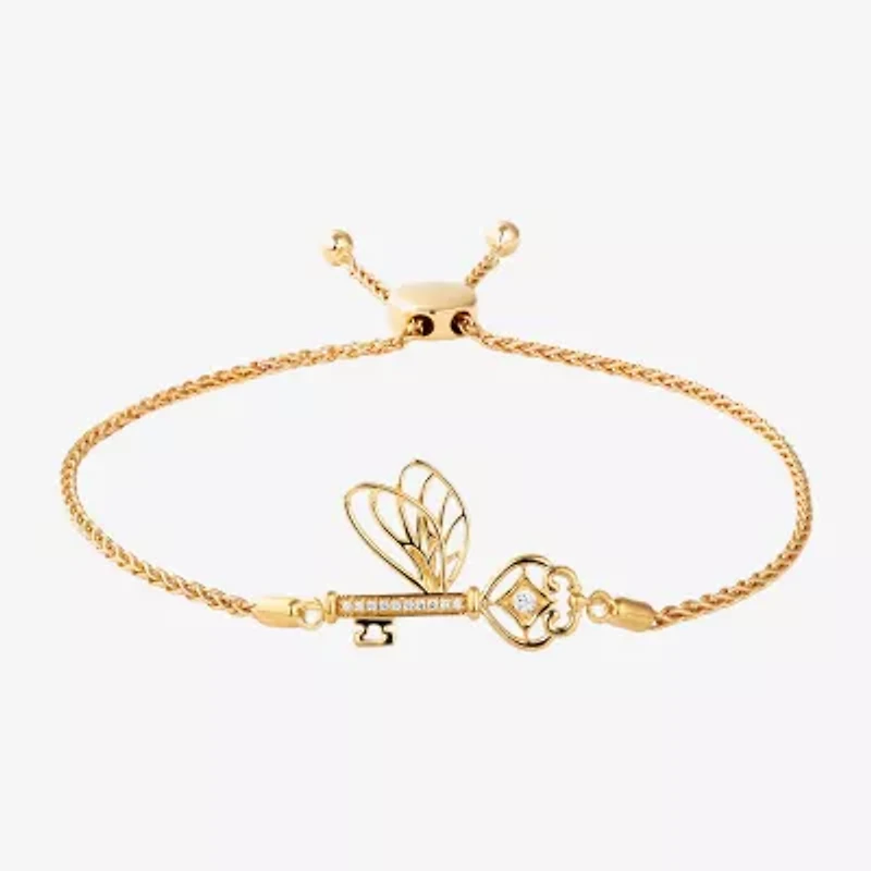 Harry Potter (F / Si2) Womens Diamond Accent Lab Grown White Diamond 14K Gold Over Silver Bolo Bracelet