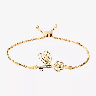 Harry Potter (F / Si2) Womens Diamond Accent Lab Grown White Diamond 14K Gold Over Silver Bolo Bracelet