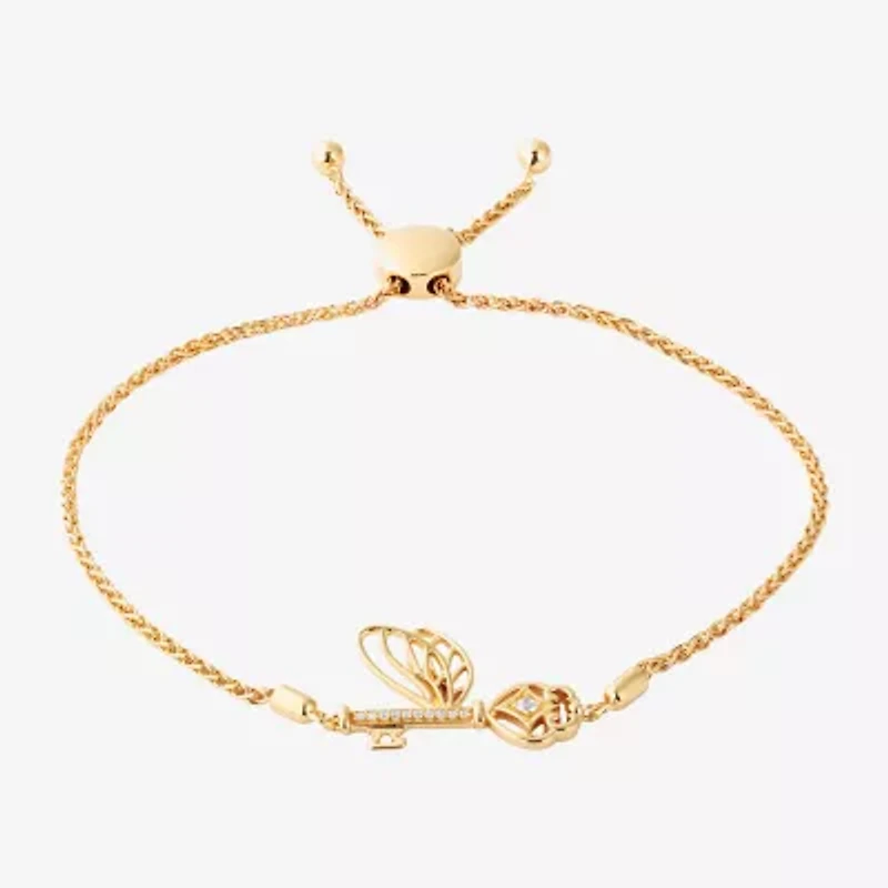 Harry Potter (F / Si2) Womens Diamond Accent Lab Grown White Diamond 14K Gold Over Silver Bolo Bracelet