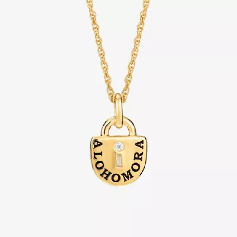 Harry Potter (F/Si2) Womens Diamond Accent Lab Grown White Diamond Accent 14K Gold Over Silver 16 Inch Pendant Necklace