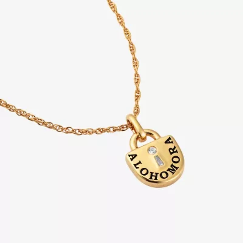 Harry Potter (F/Si2) Womens Diamond Accent Lab Grown White Diamond Accent 14K Gold Over Silver 16 Inch Pendant Necklace