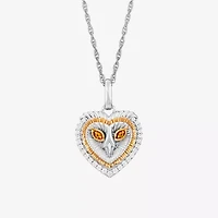 Harry Potter (F / Si2) Womens 1/8 CT. T.W. Lab Grown Diamond Genuine Yellow Citrine 14K Two Tone Gold Over Silver 18 Inch Pendant Necklace