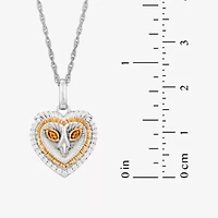 Harry Potter (F / Si2) Womens 1/8 CT. T.W. Lab Grown Diamond Genuine Yellow Citrine 14K Two Tone Gold Over Silver 18 Inch Pendant Necklace