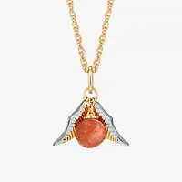 Harry Potter (F / Si2) Womens Lab Grown Diamond Accent Genuine Sunstone 14K Two Tone Gold Over Silver 18 Inch Pendant Necklace