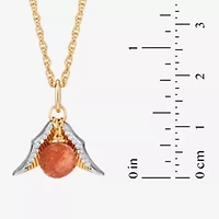 Harry Potter (F / Si2) Womens Lab Grown Diamond Accent Genuine Sunstone 14K Two Tone Gold Over Silver 18 Inch Pendant Necklace