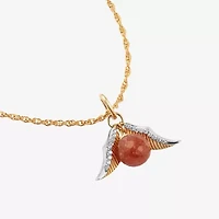 Harry Potter (F / Si2) Womens Lab Grown Diamond Accent Genuine Sunstone 14K Two Tone Gold Over Silver 18 Inch Pendant Necklace