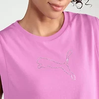 PUMA Womens Crew Neck Sleeveless Active Tank Top