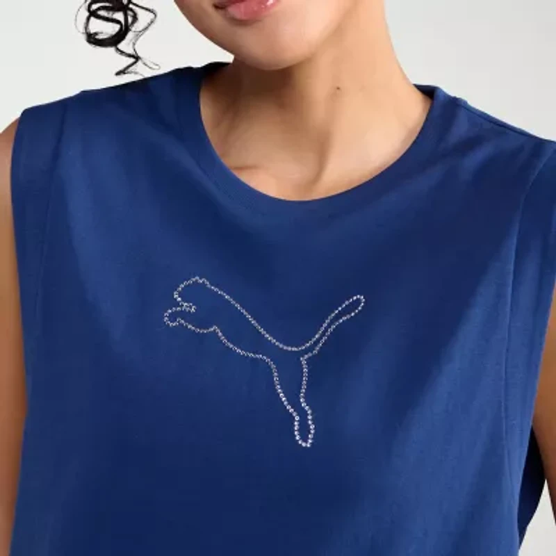 PUMA Womens Crew Neck Sleeveless Active Tank Top