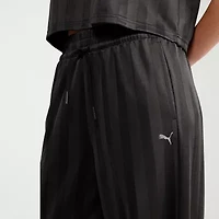 PUMA Womens Wide Leg Mid Rise Relaxed Fit Drawstring Pant
