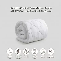 Ella Jayne Lofty 100% Cotton Plush Gel Fiber Filled Mattress Topper
