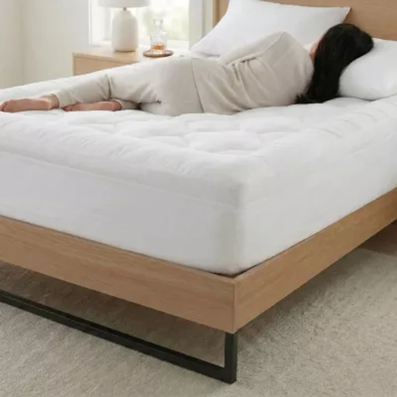 Ella Jayne Lofty 100% Cotton Plush Gel Fiber Filled Mattress Topper