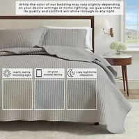 Linery Detailed Channel Stitch Reversible Quilt Set